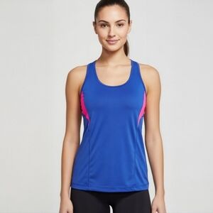 Hind Athletic Tank Top Running Yoga Gym Racerback Pink Blue Colorblock Small